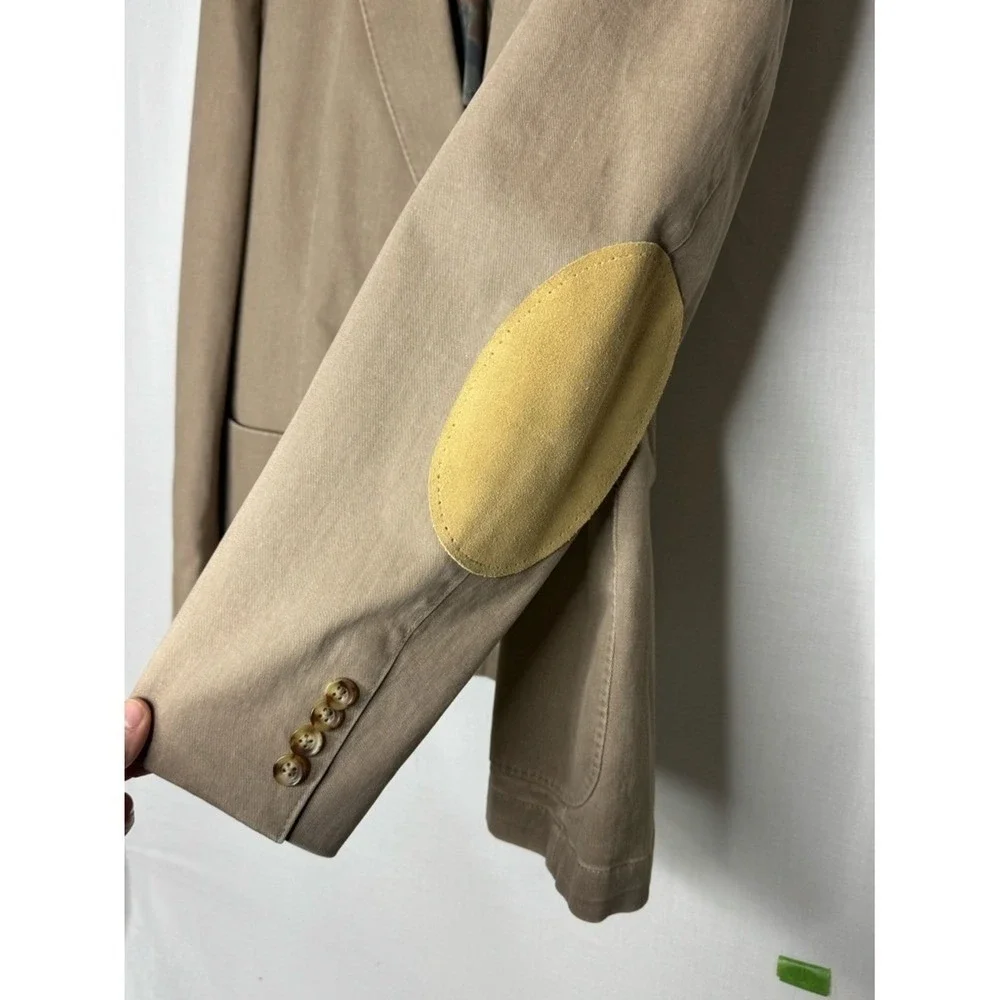 Kroon Mens Sport Coat Jacket 48 R Bono Wash‎ Suede Elbow Patches Office